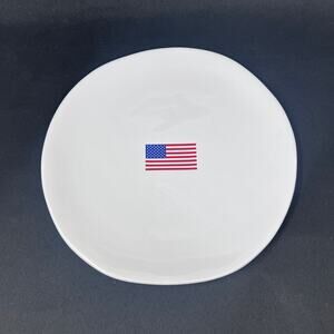 Williams Sonoma American Flag Dinner Plate 11" White Stoneware